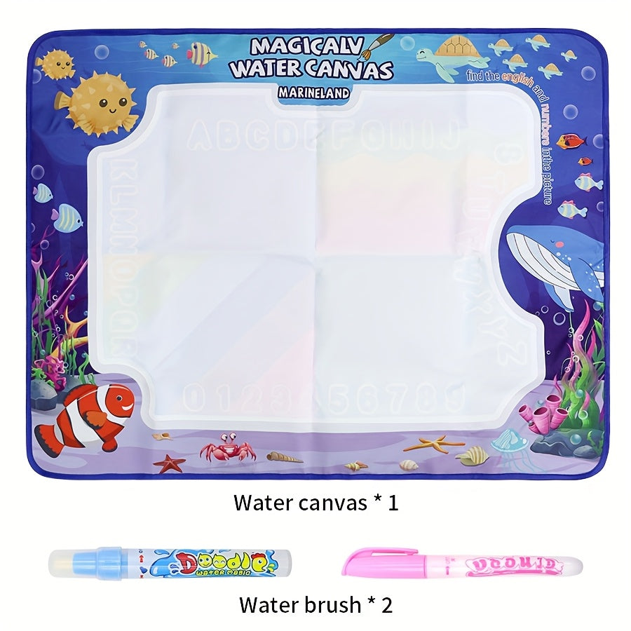 1pc Magic Water Canvas Graffiti Mat - Non-Toxic Washable Kids art mat with Water Painting, Portable Drawing Board with Soft Cloth Storage, for Home, School, Travel - Ideal Birthday or Christmas Gift for Boys & Girls, Home Lea