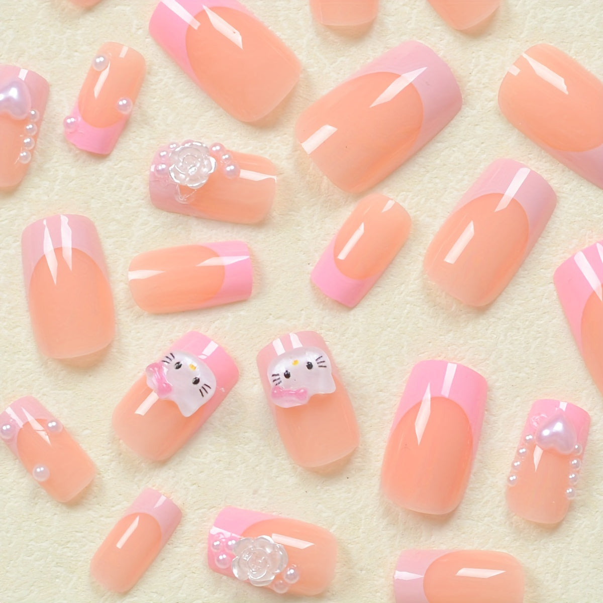 Gina French Pink Pearl Press-On