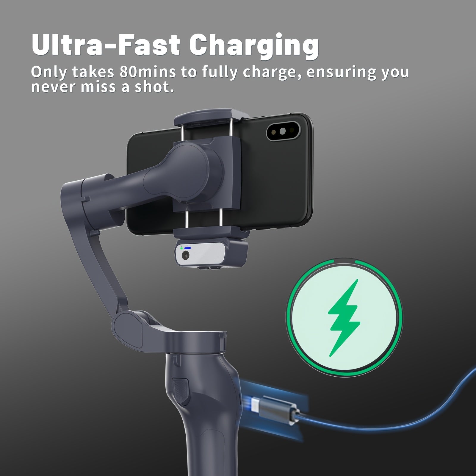 [Smartphone Gimbal Stabilizer] 3-Axis AI Tracking Smartphone Gimbal Stabilizer for Photography, Live Streaming, and Vlogging - Compact, Highprecision, Handheld, Sleek, Stable Performance