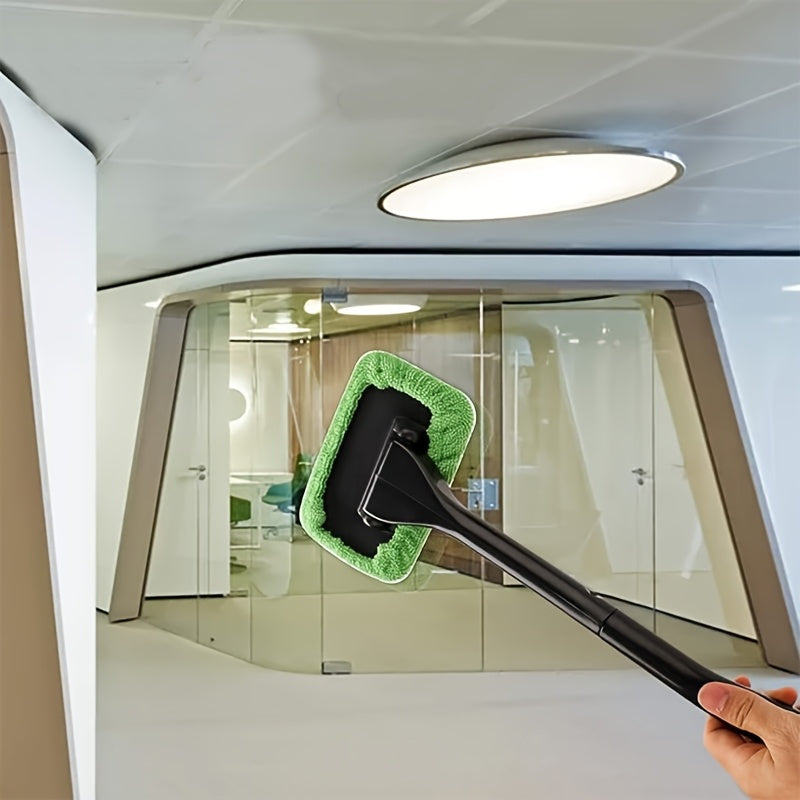 6pcs Windshield Defogger Brush, Car Window Wiper Tool, 5pcs Reusable Replacement Cloth Pads, Plastic Handle, for Home Outdoor Car Use, Car Care, Window Cleaning, Vehicle Maintenance, Efficient Cleaning, Durable Material, Stur