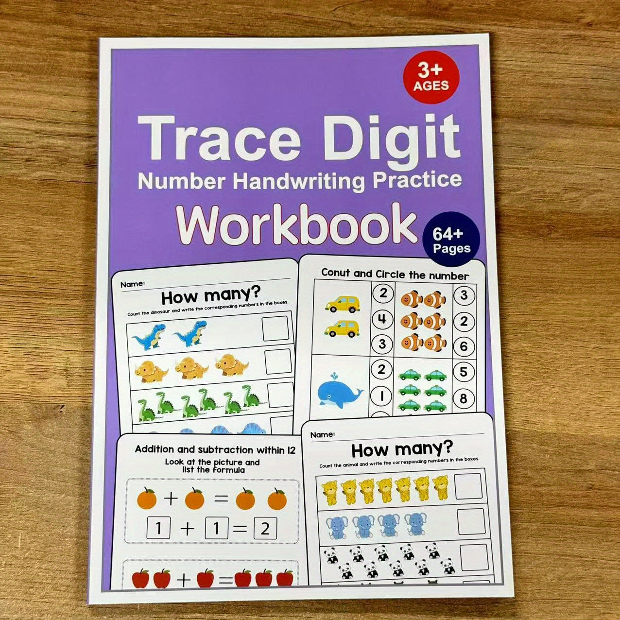 Interactive Math Workbook for Preschool & Kindergarten Beginners (Ages 4+) - Number Tracing, Addition & Subtraction Practice Book with Coloring Activities, Learning Games, Homeschool or Classroom Math Curriculum - Early Math,