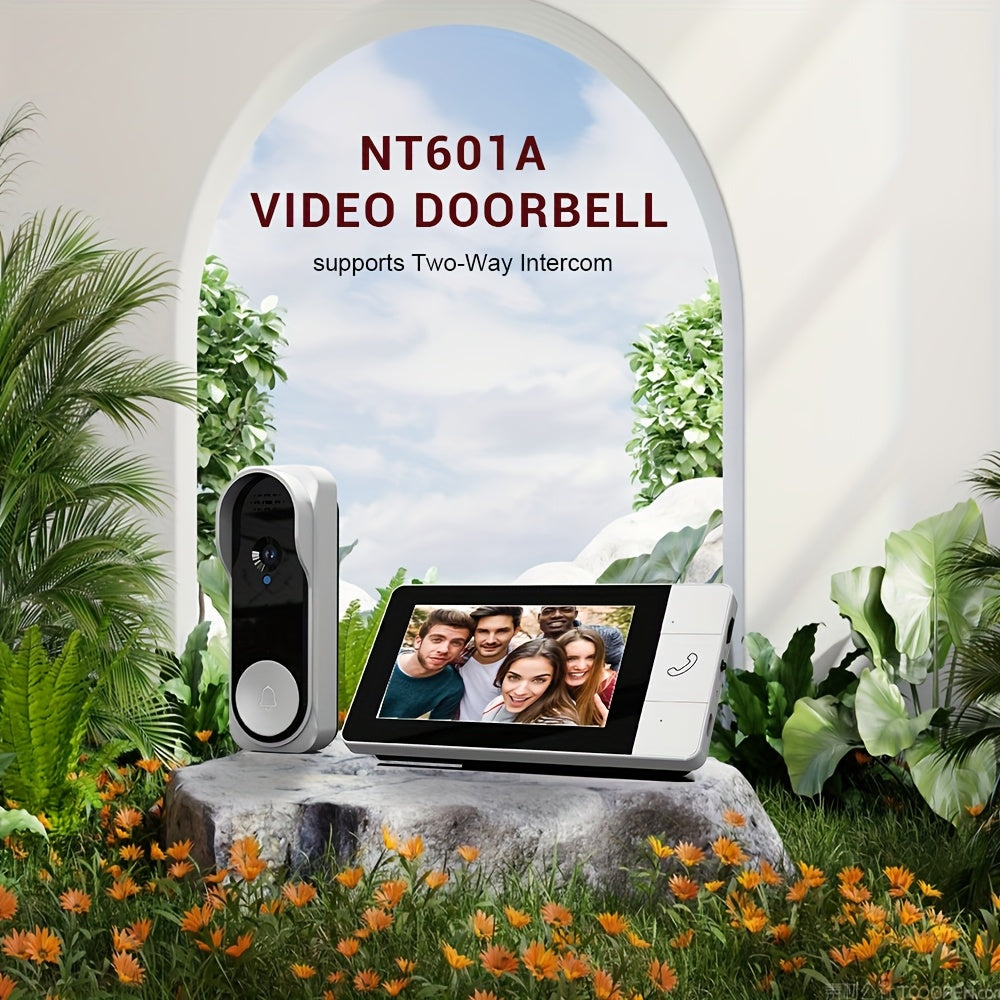X7/NT601/X6 SMart Video Doorbell With 4.3" Display: No WiFi Needed & 128GB Storage | 300K Pixel Auto-Capture + 3+ Month Battery | 90-Min Charging - Home Security System For Apartments/Houses