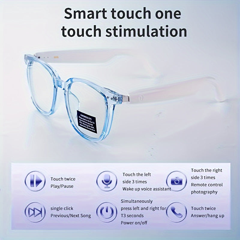 [Smart Glasses] 2025 Smart Glasses with Auto-Dimming & Auto-Focusing, Wireless, Anti-Blue Light Lens, AI Voice Assistant, Music/Call, Magnetic Charging, Compatible with Smartphone/Tablet - Smart Glasses for Men & Women, Ideal
