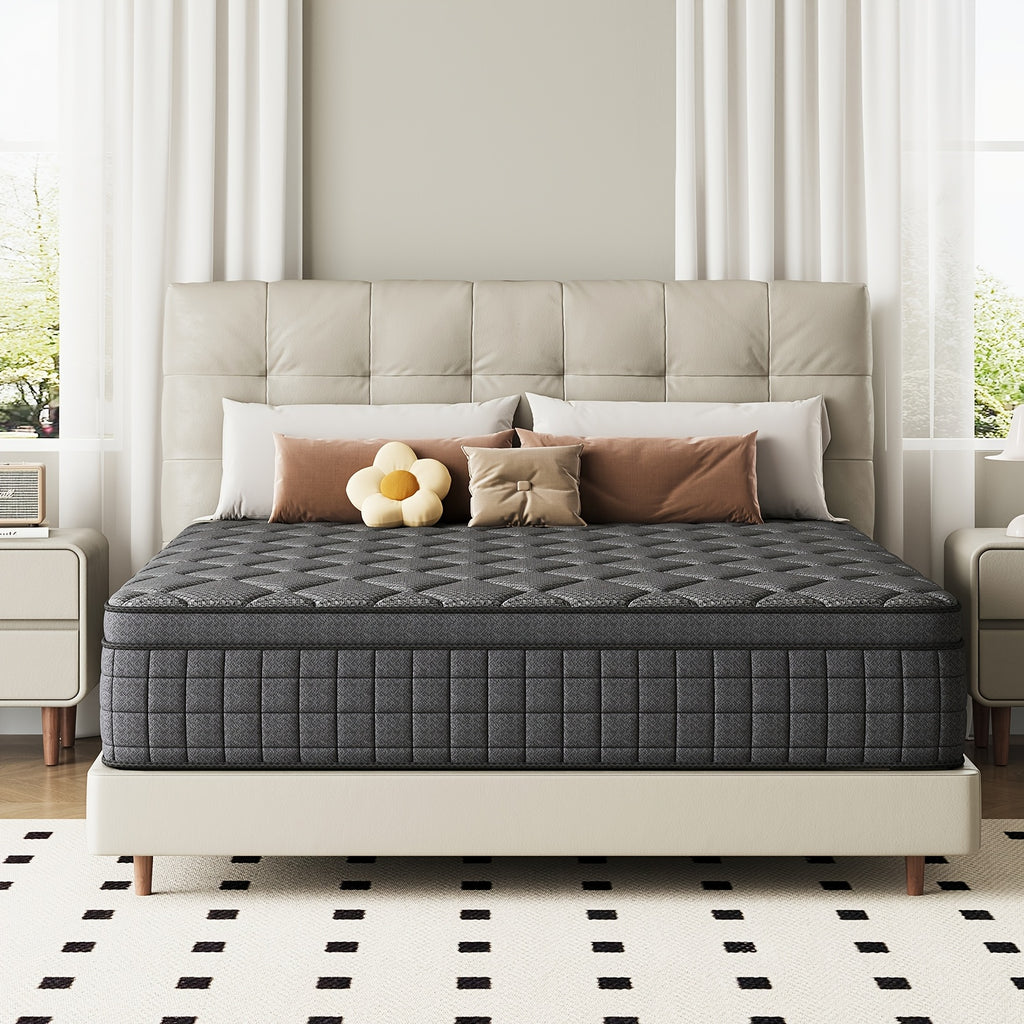 Luxury gel memory foam mattress 12 inch twin bed full size hypoallergenic mattress, medium hardness, European top design, comfortable sleep - can provide twin mattress, home Valentine's Day decorations, home furniture, home d