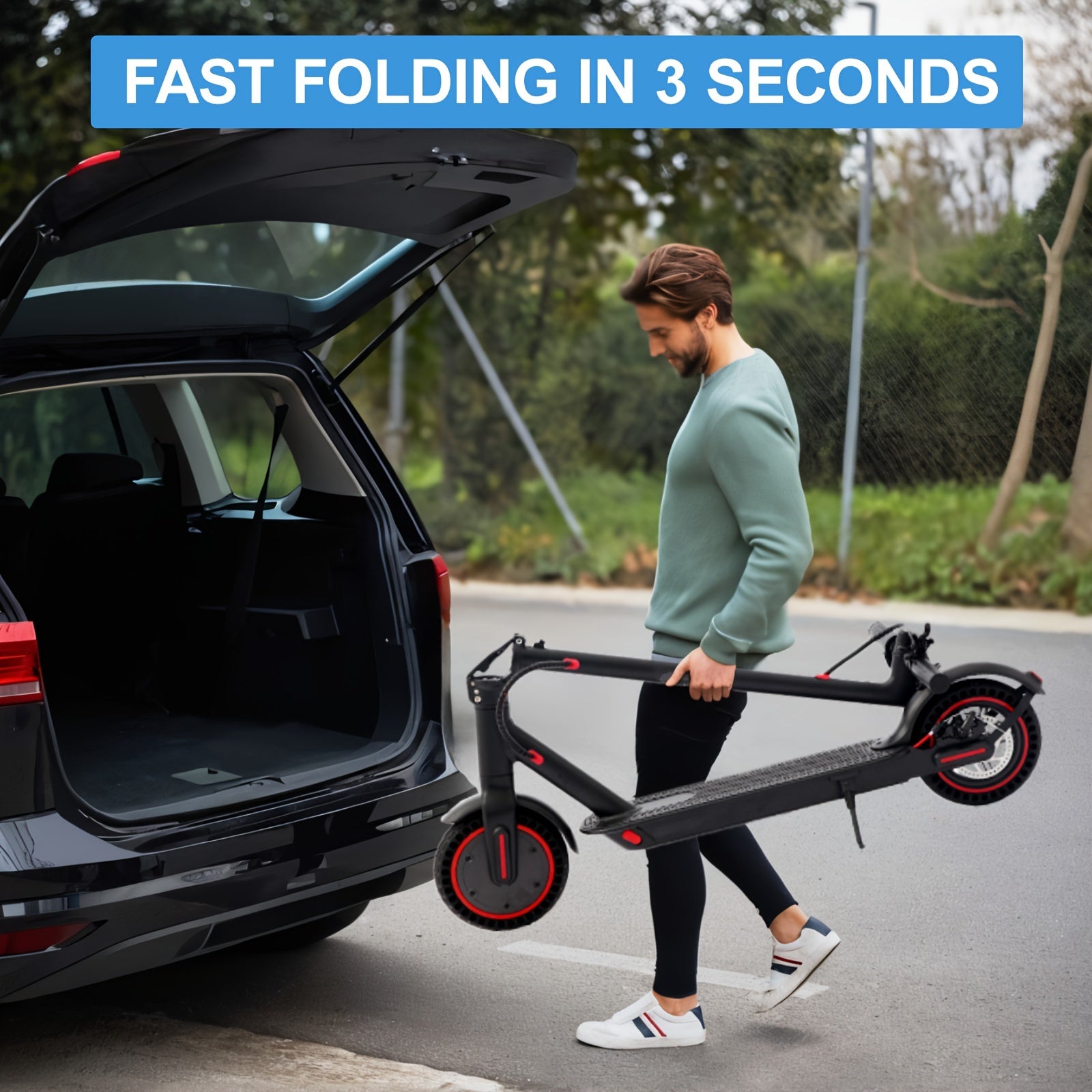 8.5 Inch Foldable Electric Scooter for Adults with LED Display Motor Power Ranges for 350W, Class A 7.8/10.4Ah Lithium Battery, 3 Speed Modes, 15 - 30 Mile Range And Maximum Load Capacity Of 220.46 LB