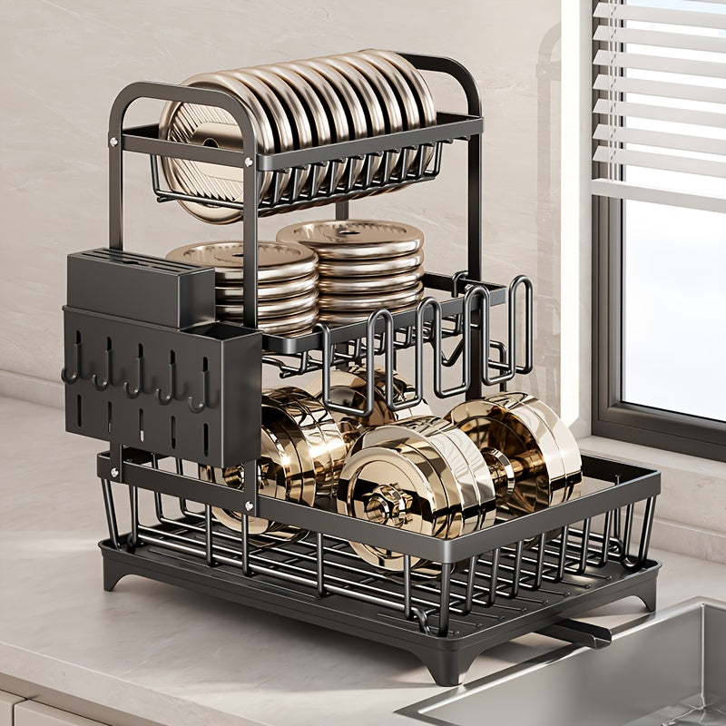 Double-Layer Carbon Steel Dish Rack