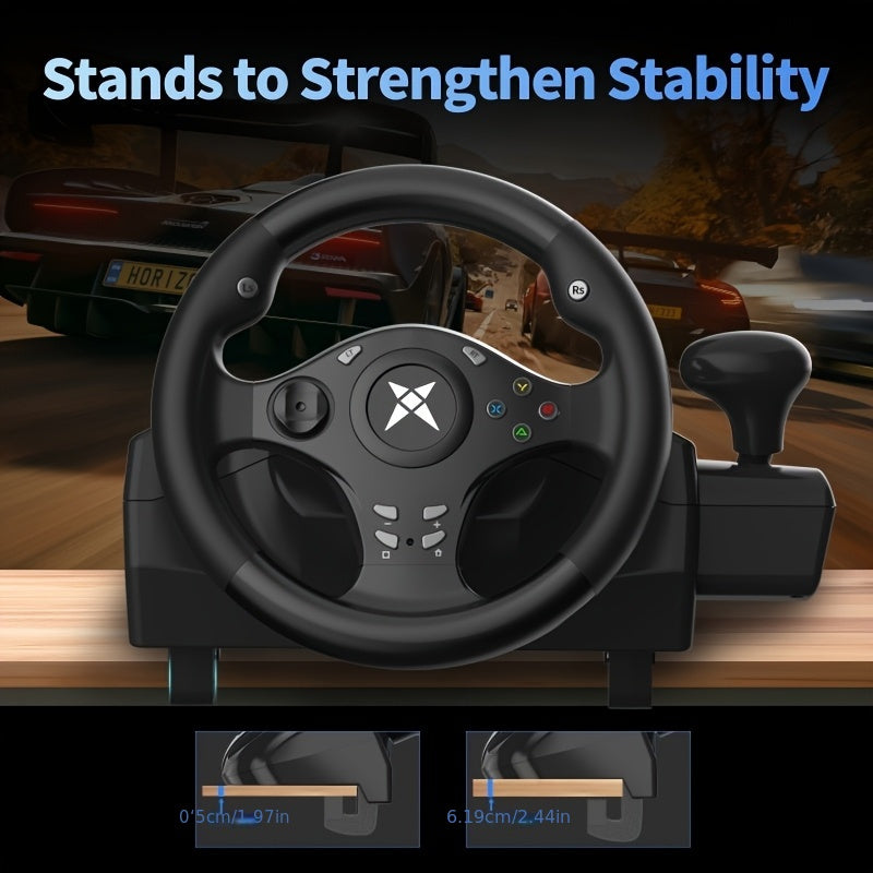 DOYO Gaming Steering Wheel with Pedal, 270° PC Racing Wheel with Vibration Feedback, Xbox Controller Compatible for PS4, Xbox X/S, Xbox One, PS3, Switch, Android, Realistic Racing Simulator