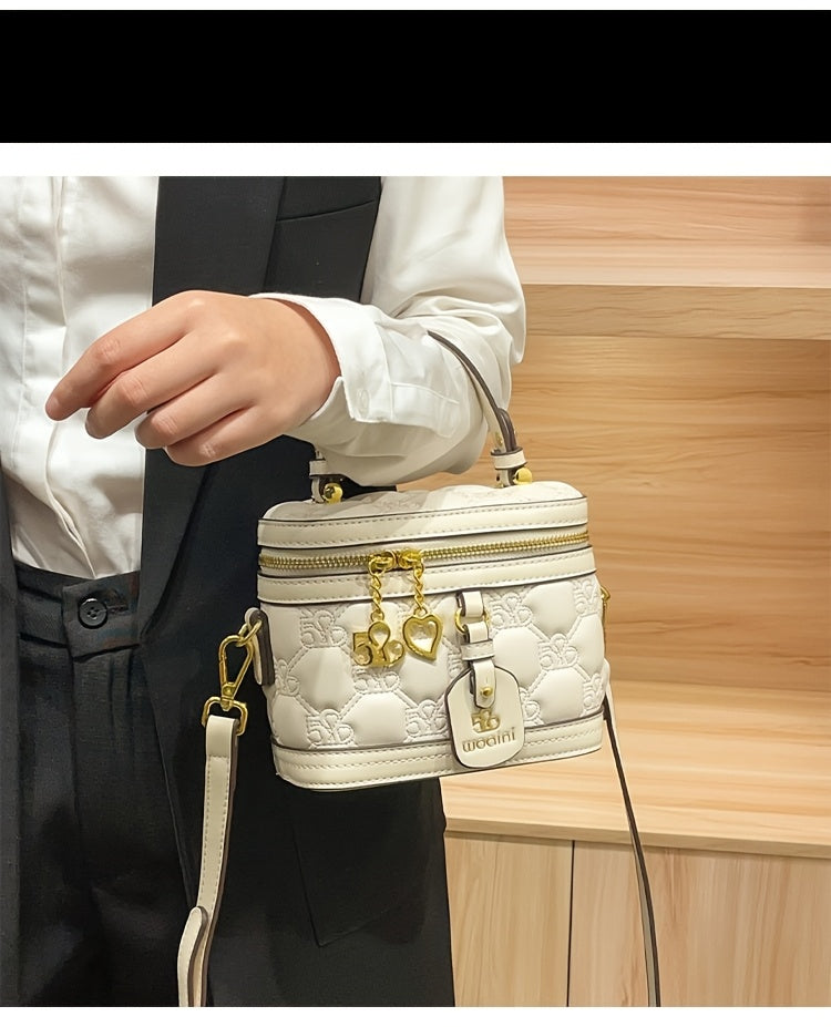 [Luxury Box Bag] High-End Retro Mini Box Bag | Light Luxury Niche, Women's Cross-Body Bag, Zipper Closure, Detachable Shoulder Strap, Valentine's Day Gift for Girlfriend, Perfect for Daily And Commuting Us