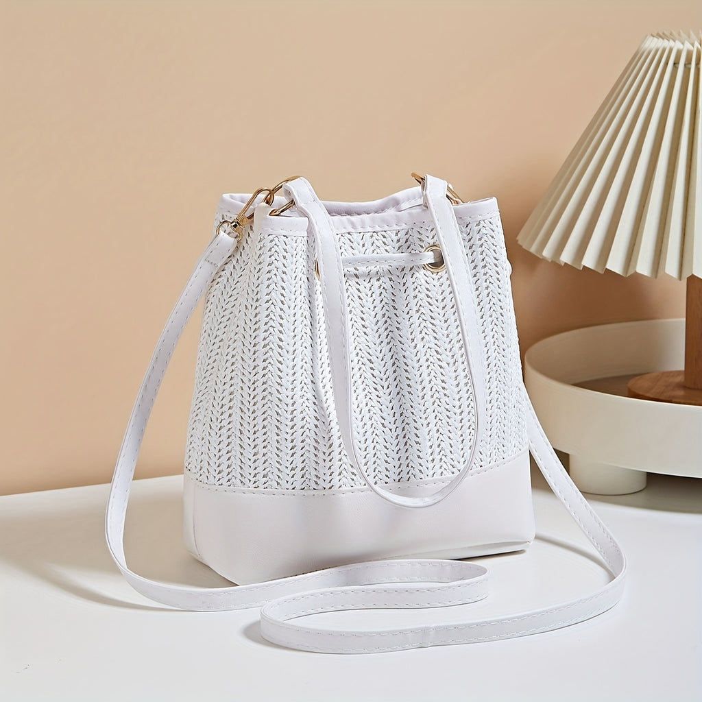 Stylish White Crossbody Bag for Women - Chic Adjustable Strap, Polyester Lined, Zipper Closure, Perfect for Casual or Urban Outfits, Crossbody Purse