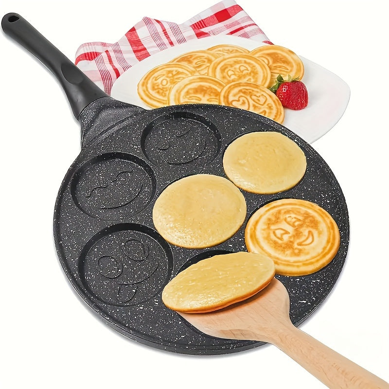 7-Hole Non-Stick Pancake Pan with Waffle Mold - Heavy-Duty Aluminum Alloy, Non-Stick Surface, Even Heat Distribution, for Pancakes, Waffles, Brownies, Crepes