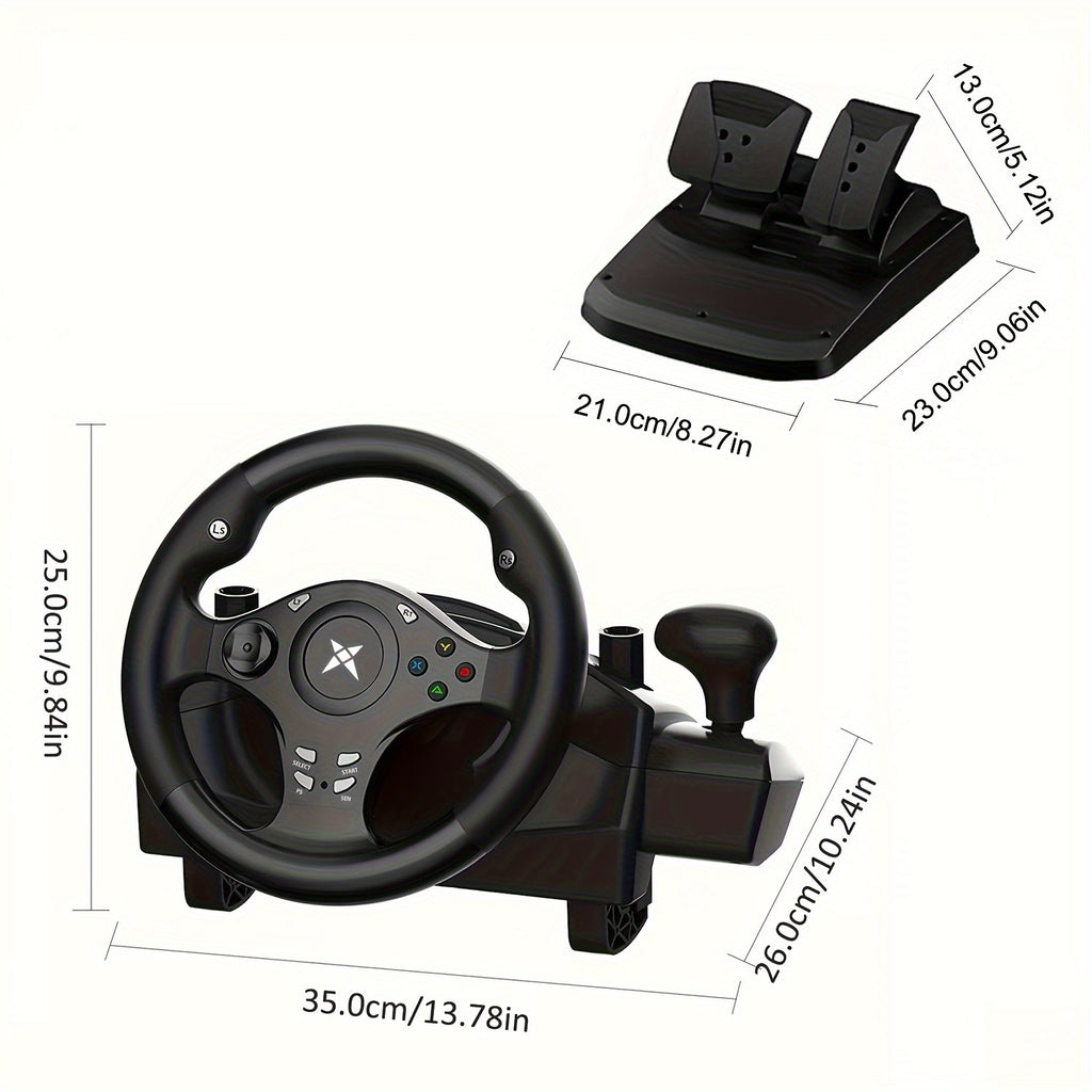 DOYO Gaming Steering Wheel with Pedal, 270° PC Racing Wheel with Vibration Feedback, Xbox Controller Compatible for PS4, Xbox X/S, Xbox One, PS3, Switch, Android, Realistic Racing Simulator