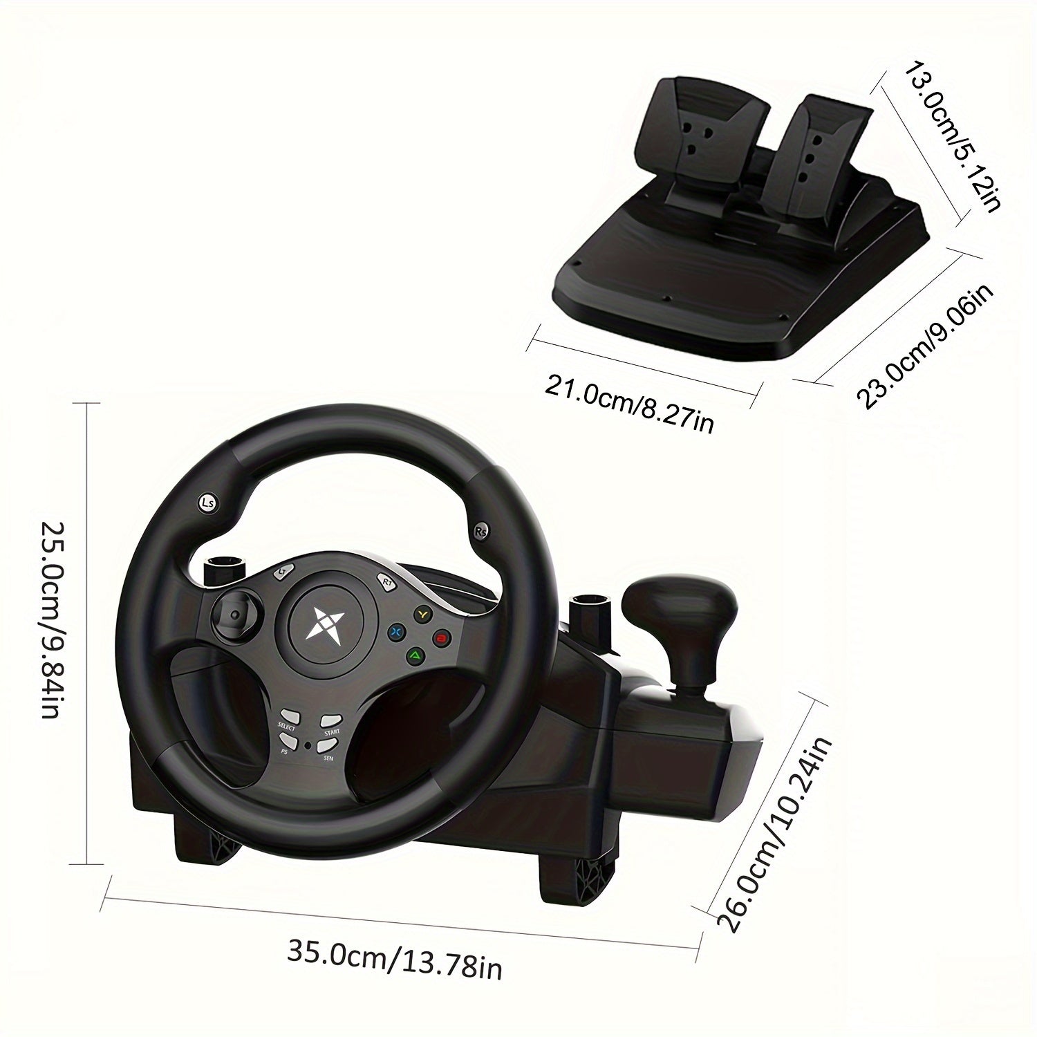 DOYO Gaming Steering Wheel with Pedal, 270° PC Racing Wheel with Vibration Feedback, Xbox Controller Compatible for PS4, Xbox X/S, Xbox One, PS3, Switch, Android, Realistic Racing Simulator