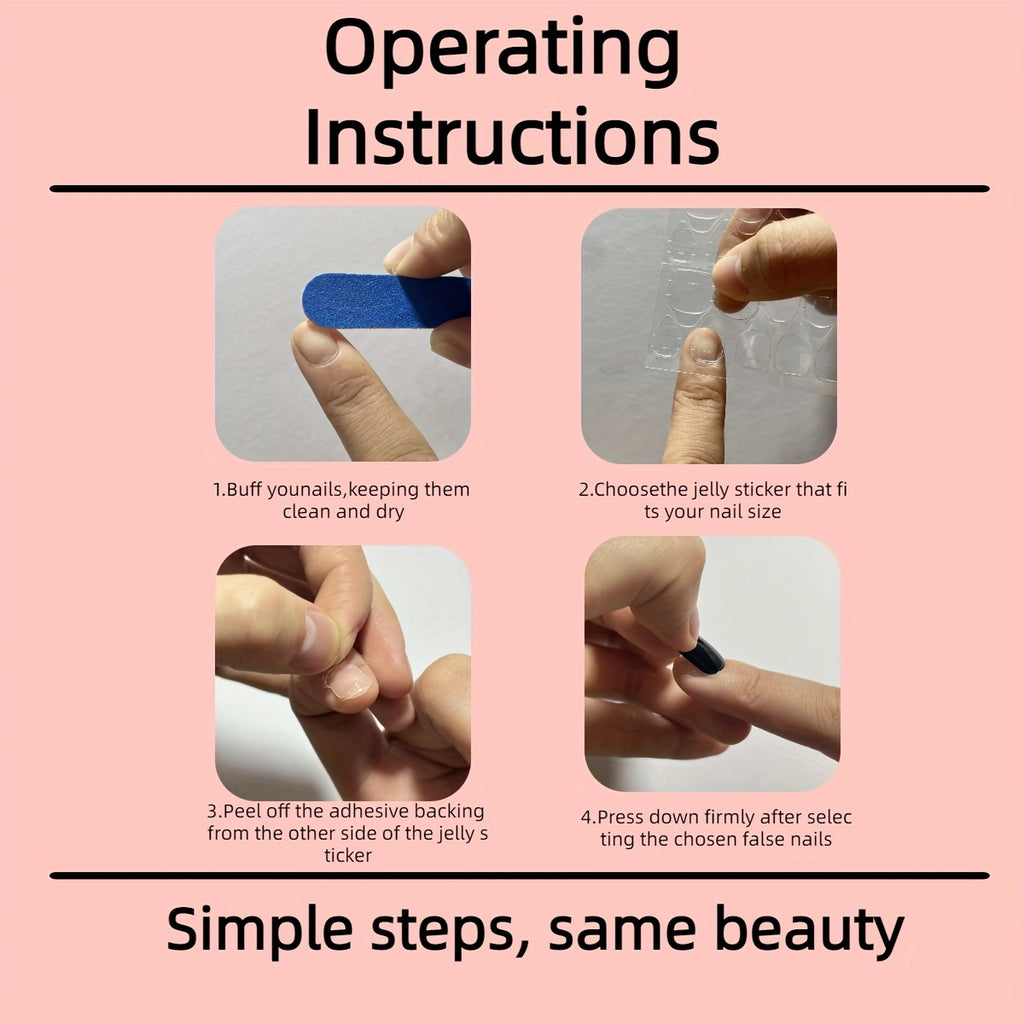 [Trendy Nail Designs] Box of 24 European & American Press-On Nails, Gorgeous & Cool Mixed Black, White & Gray, High-End Design, Medium Square Style, Suitable for & Women, Daily Wear, Gift with 1 Jelly Glue & 1 Nail File, Quic