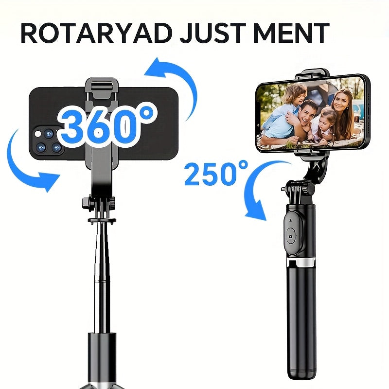 40 Inch Retractable Selfie Stick Professional Floor Tripod For Live Streaming, With Wireless Remote, 360° Rotation, Stable Anti-shake Design. Ideal For Travel Vlogs & Outdoor Live Streaming. Compatible With for iphone/Androi