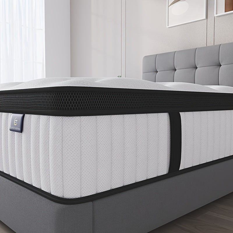 10/12 Inch Multilayer Hybrid Full Mattress Queen Mattress- Multiple Sizes & Styles Available, Ergonomic Design With Memory Foam And Pocket Spring, Medium Firm Feel