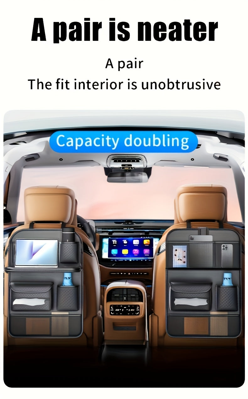 PU Leather Car Seat Back Organizer