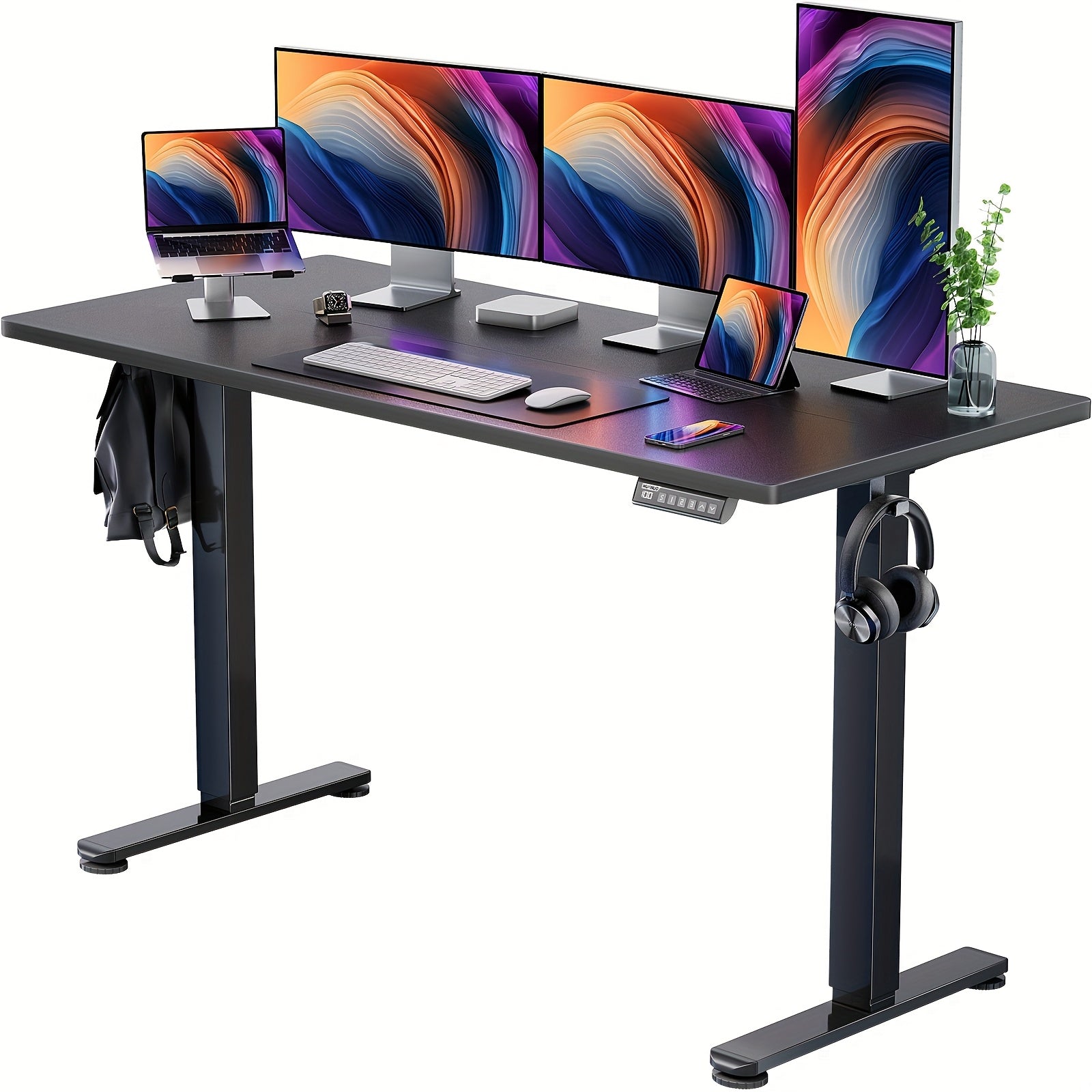 63/55/48/40 inch adjustable height electric lift desk, ergonomically designed recording studio desk, gaming desk, suitable for home offices, cafes, restaurants, recording studios, 4 colors, electric standing desk, perfect Chr