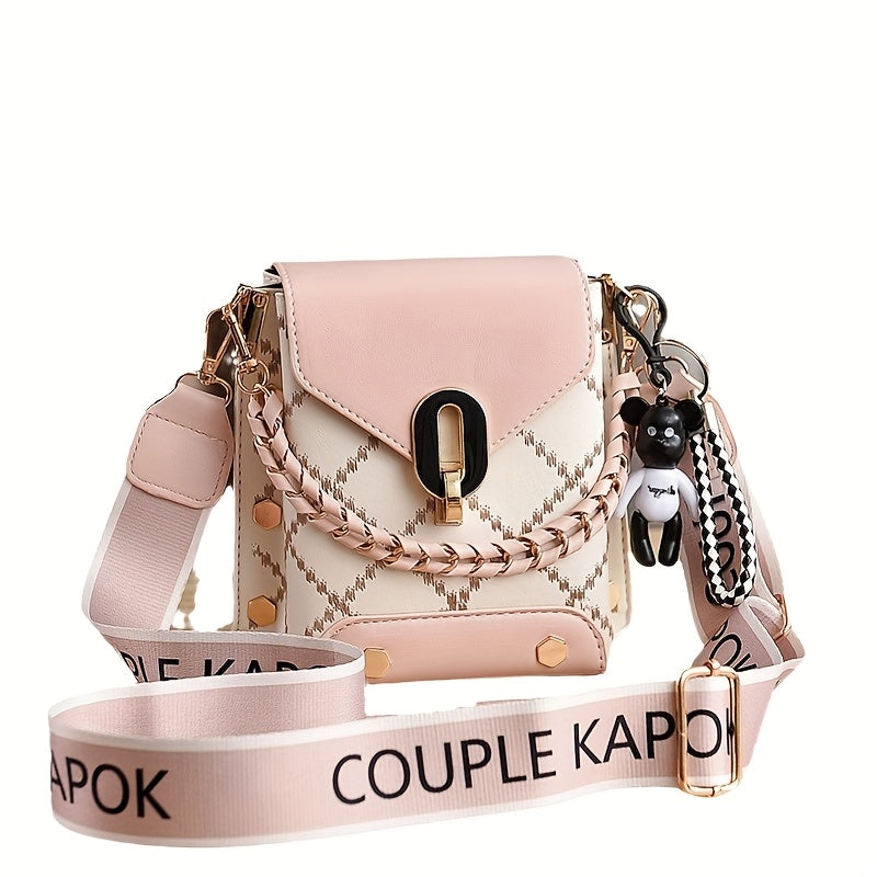 Small Bag For Women, Multi-layer Practical And Versatile, Fashionable And Lightweight Single-shoulder Crossbody Bag, Convertible Handbag With Adjustable Strap & Top Handle, Zipper Closure, Keychain Charm, Chic Style, Fashion