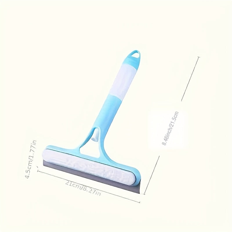 3-in-1 Multi-Functional Glass Cleaning Tool with Sprinkler - Durable Polypropylene (PP) Plastic, Efficient Mirror & Window Scraper for Bathroom, Kitchen, Living Room, Bedroom, Toilet - Easy to Use, No Residue, Bathroom Cleani