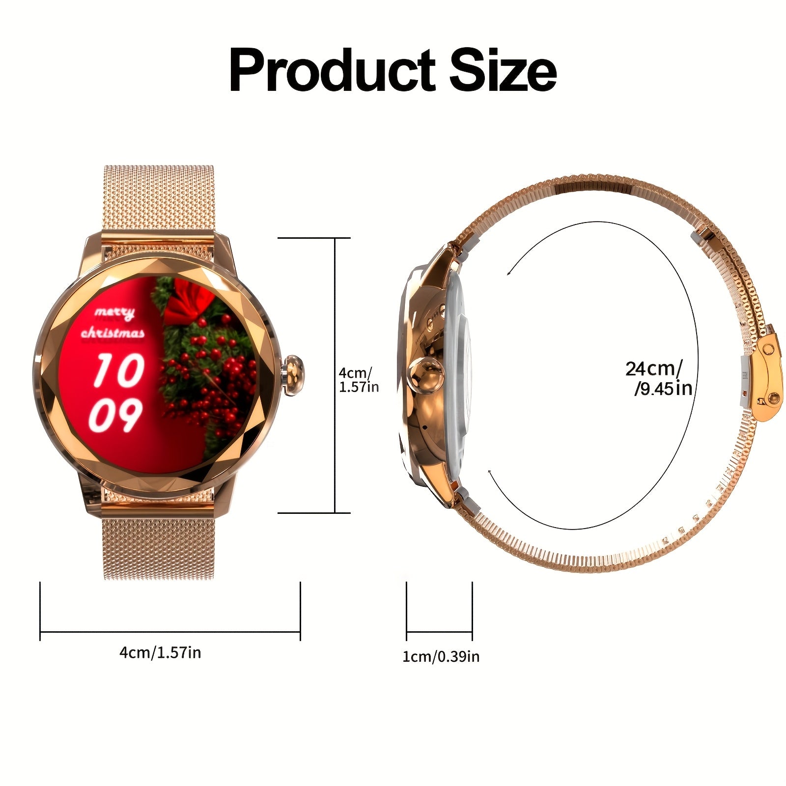 [Women's Smart Watch] Smart Watch for Women 2025 - High-Quality, Answer & Calls, Fitness Tracking, Sedentary Reminder, Weather Notifications, Calorie Tracker, Compatible with Android & iPhone, USB Charging, Sleek Design, Dura