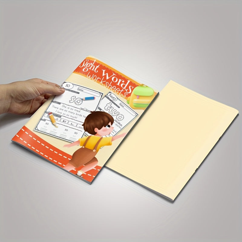 50-Page High-Frequency Kindergarten Sight Words Workbook - Phonics & Spelling Practice, Paper Material, Homeschool & Classroom Handwriting Aids