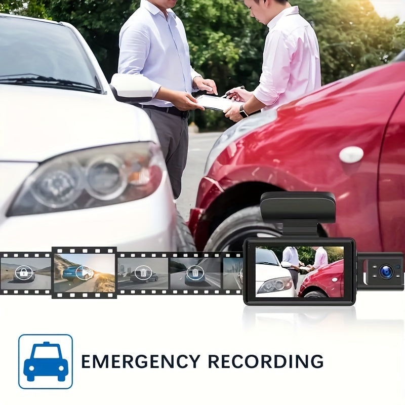 [Dual Lens Dash Cam] NTTAMHM 3 Inch Dual Lens Dash Cam | Front and Inside Car Camera with Loop Recording, Night Vision, Wide Angle Car DVR Camera Car Video Recorder Vehicle Black Box