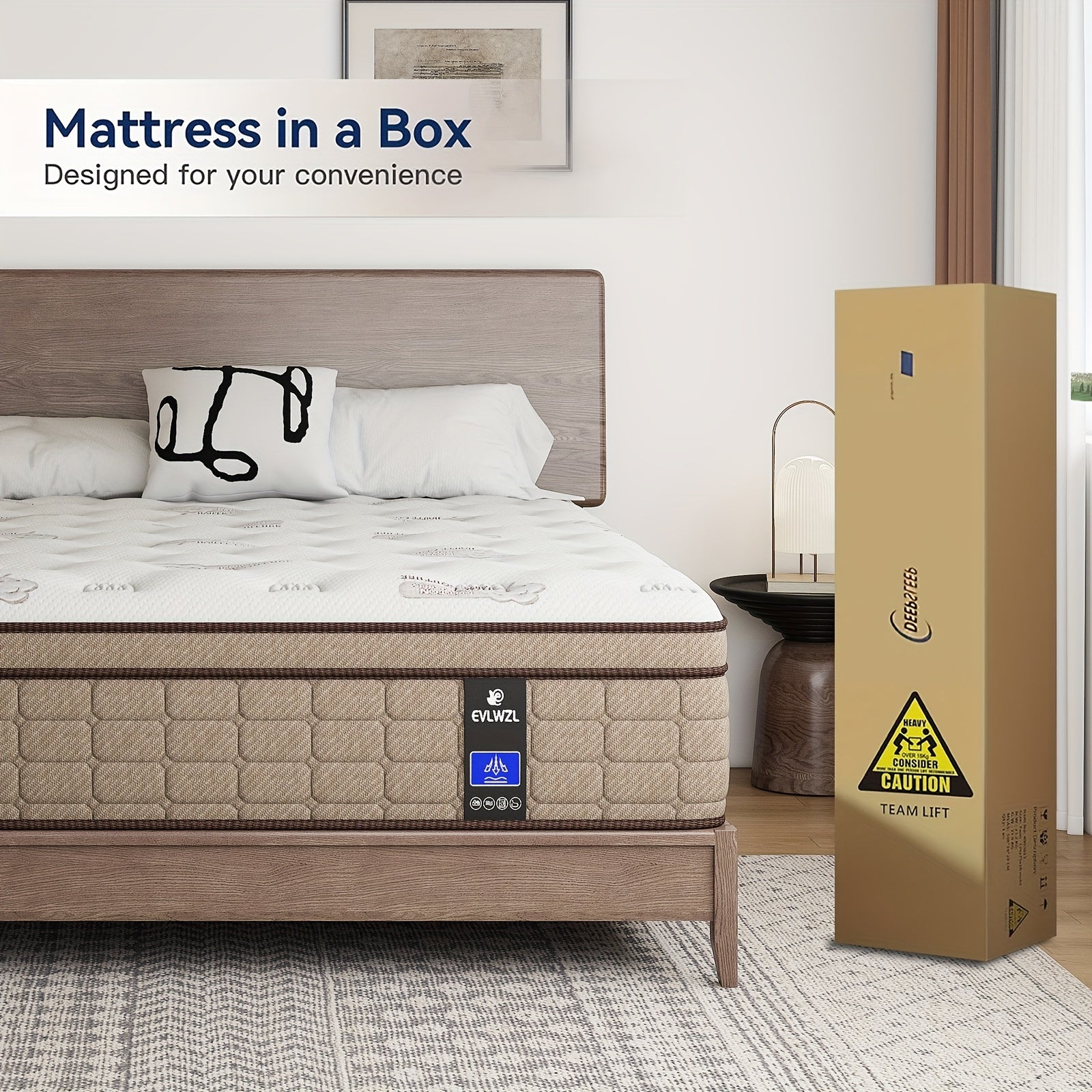 Solana 10/12 Inch Hybrid Mattress in a Box with Memory Foam