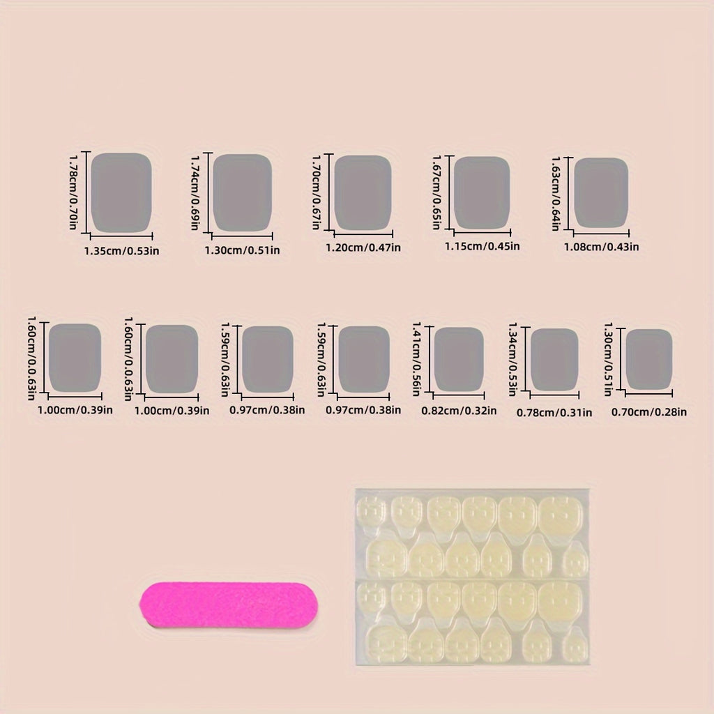 Kendall White Striped Press-On