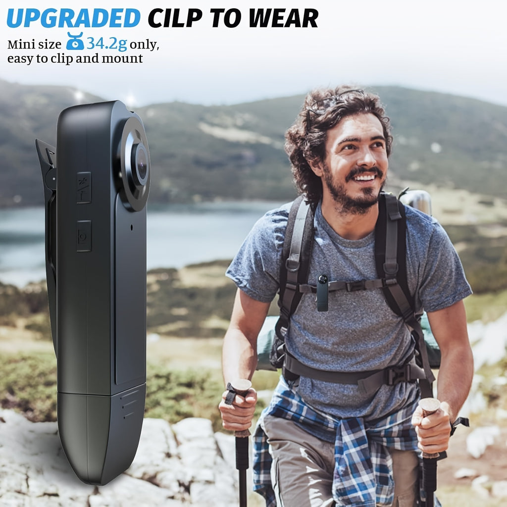 Body Camera, 1080P 64GB Body Camera with Upgraded Clip, Wearable Camera with Motion Detection and Night Vision, Suitable for Proof of Work, Delivery, Outdoor Travel, Personal Use