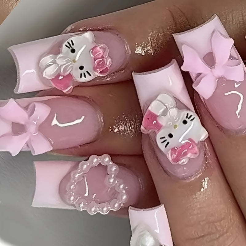 3D Hello Kitty Press On