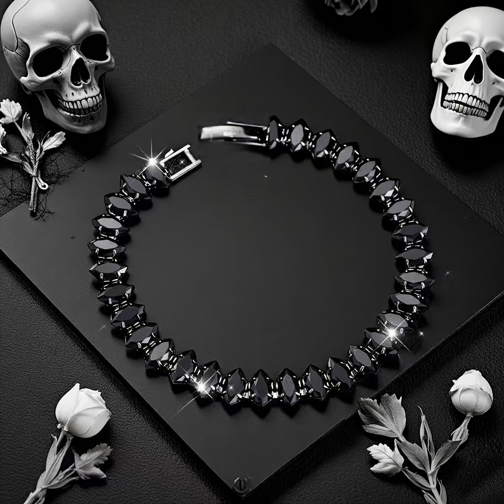 Gothic Style Black Tennis Bracelet