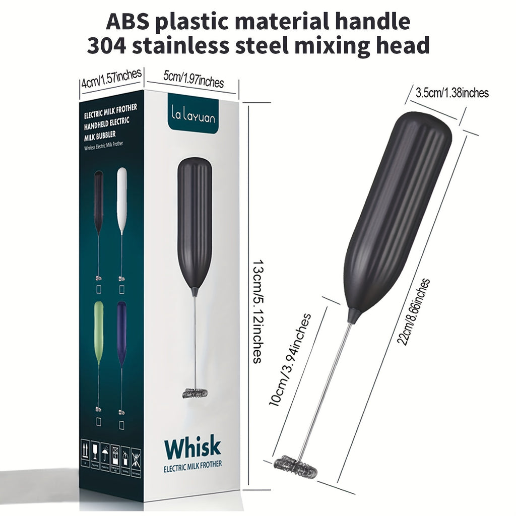 Lalayuan Powerful Electric Milk Frother & Drink Mixer - Heavy-Duty Stainless Steel Handheld Electric Whisk with 2-in-1 Design, 2-in-1 Foaming & Blending