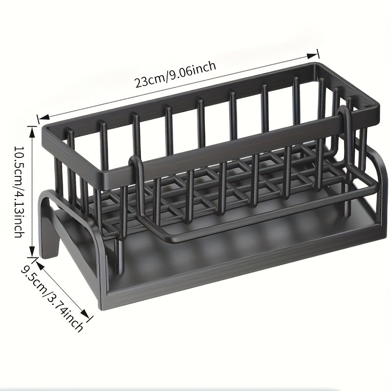 Multifunctional Plastic Kitchen and Bathroom Sink Storage Rack Set - Faucet Hanging Storage Rack, Suitable for Dishcloths, Sponges, Brushes - Durable, Kitchen Sink Drainer Rack, Dish Drainer For Kitchen, Kitchen Accessory