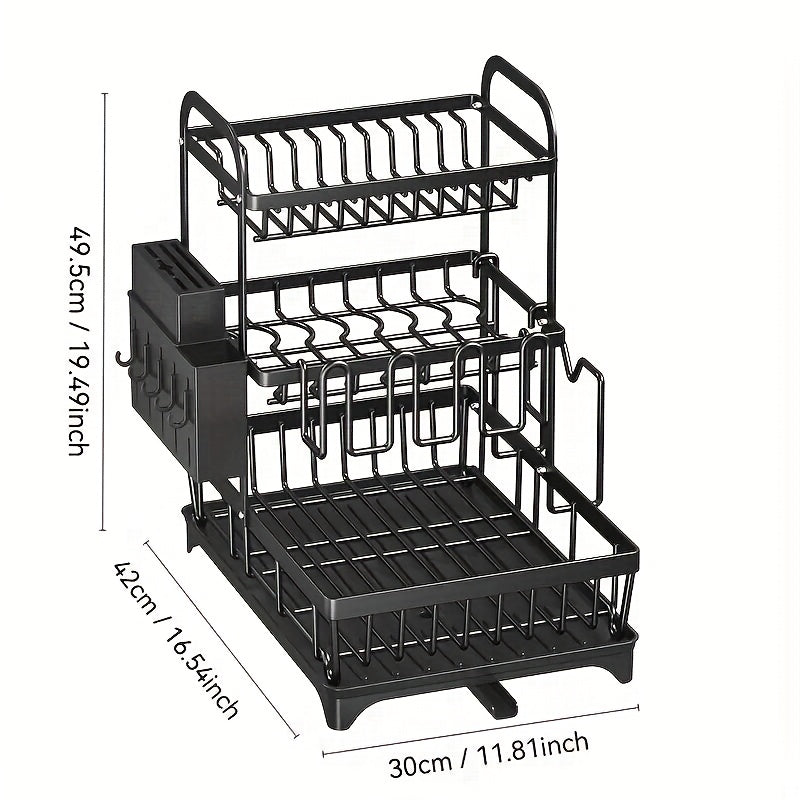 Double-Layer Carbon Steel Dish Rack