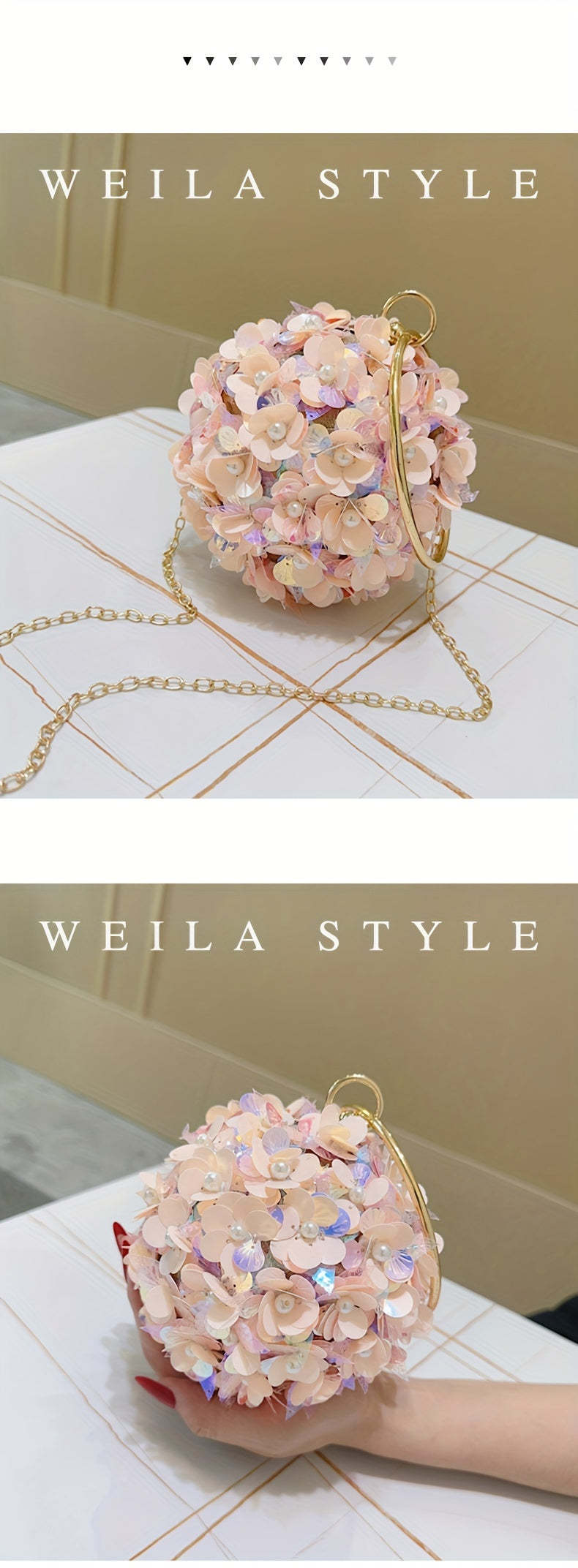 Sparkling Rose Golden Clutch Bag, Rhinestone Flower Design, Elegant Evening Handbag For Women, Party Dress Accessories