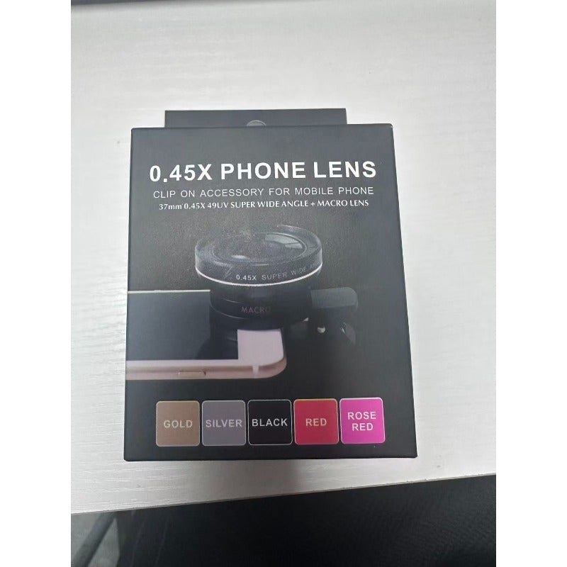 2-in-1 Smartphone Camera Lens Kit - ABS Wide Angle & Macro, PVC Material, Compatible with Most Smartphones, Includes 2 Lens Attachments for Enhanced Photography Experience, Smartphone Camera Lens Kit|Wide Angle Lens| Macro Le