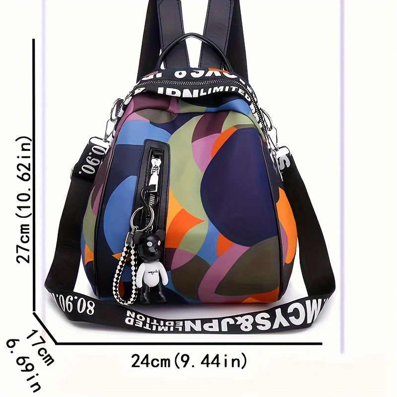 Fashionable Nylon Backpack, Large Capacity Book Bag, Casual Travel Bag with Stylish Prints, Backpack for School, Commuting And Travel