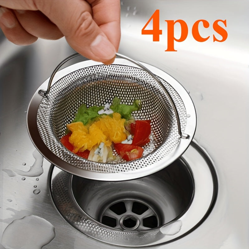 1pc Stainless Steel Drain Stopper With Anti-Slip Handle, Hair Catcher And Filter For Kitchen And Bathroom, Effortlessly Prevents Clogs And Blockages, Home & Kitchen Accessories