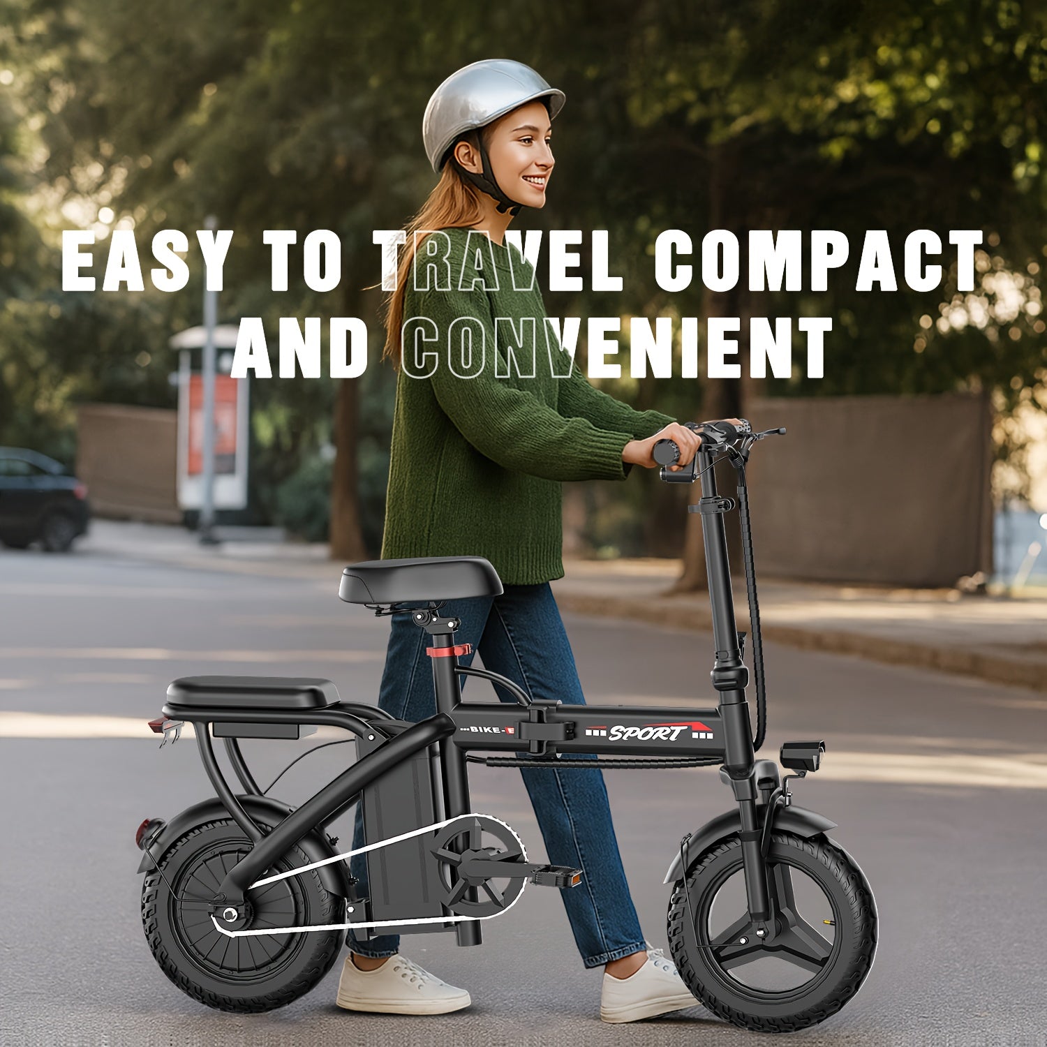 Ebikes for Adults, 500W Lightweight Folding Electric Bike for Adults, 20MPH 35Mile Long Range Commuter Electric Bicycle, 48V 10AH Removable Battery E Bike, Multi-Shock AbsorptionLoad-bearing Capacity: 385 Pounds, Daily Transp