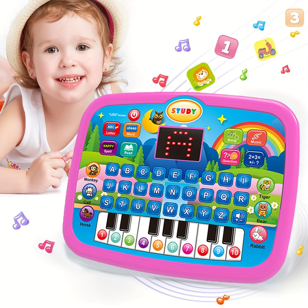 Children's Multifunctional Educational Learning Machine, English Learning with Alphabet, Numbers, and Music Features, Early Development Toy for Kids (Batteries Not Included)