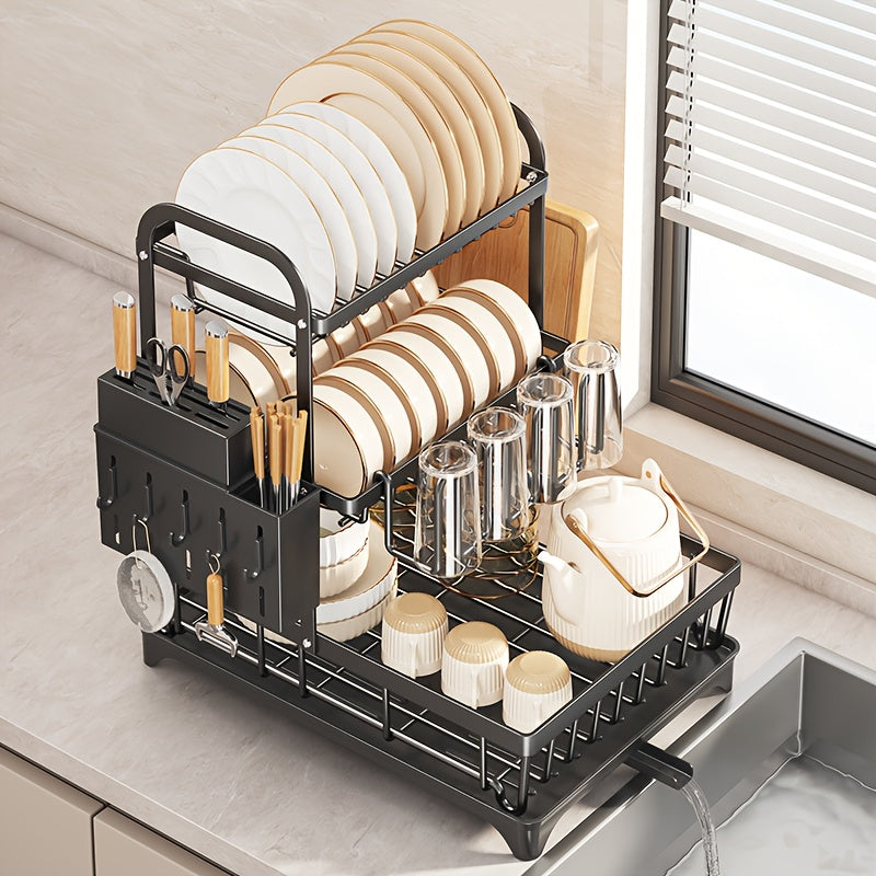 Double-Layer Carbon Steel Dish Rack