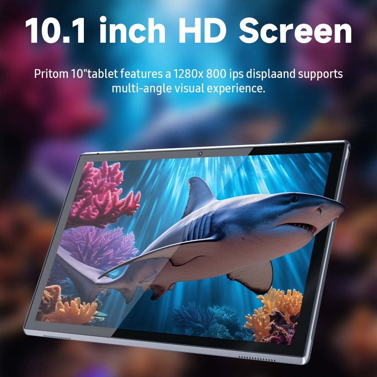 PEICHENG 10 inch Pad Android 15 Tablet, RK3326S 4-Core 8(3+5)GB RAM 32GB ROM, 10.1 Inch Tablet, FHD IPS Touch Screen, 2MP Front 8MP Back Camera, Type-C Tablete G-sensor, 6000mAh Larger Battery