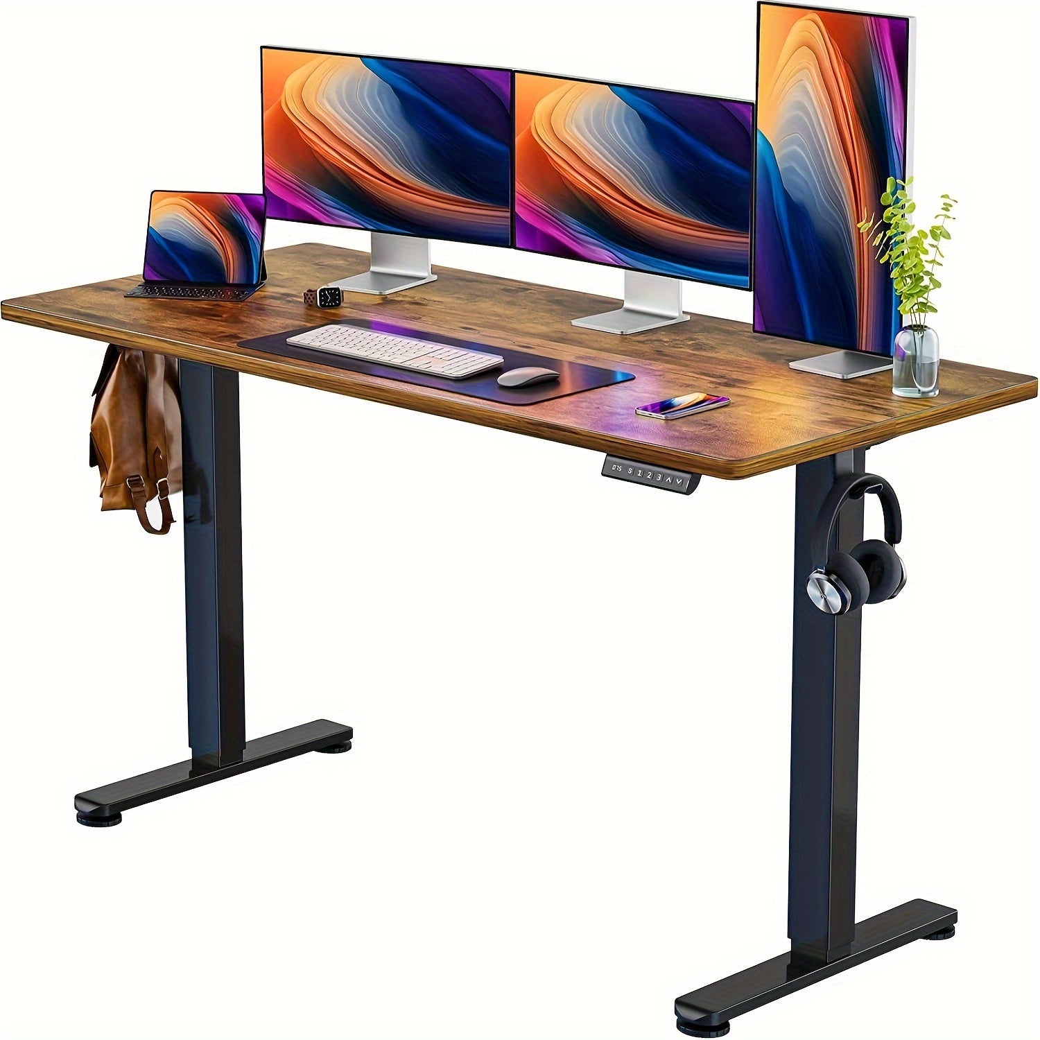 63/55/48/40 inch adjustable height electric lift desk, ergonomically designed recording studio desk, gaming desk, suitable for home offices, cafes, restaurants, recording studios, 4 colors, electric standing desk, perfect Chr