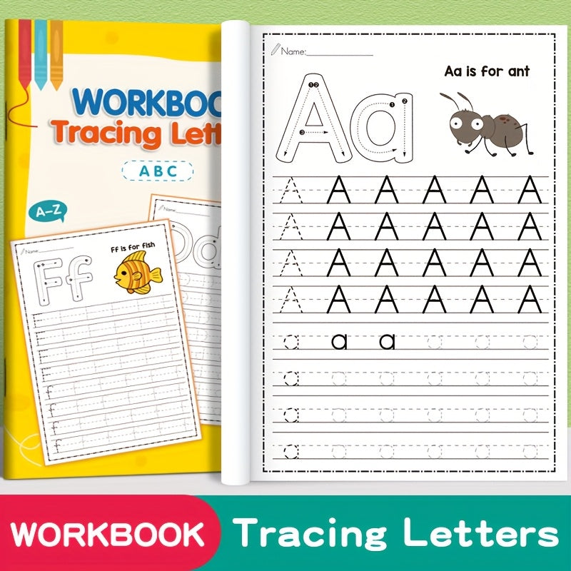 32-Page Children's Handwriting Practice Book, Copybook Workbook for Preschoolers Learning to Write, Pen Control Training Aid Suitable for Home and School Use, School Supplies, , Structured Writing, Learning Activity Book, Eas