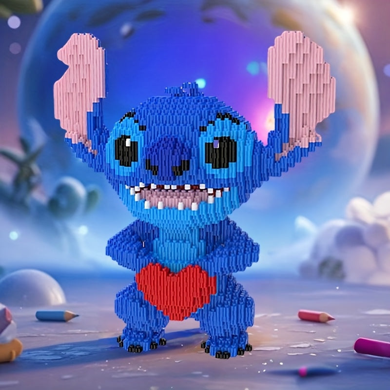 Stitch Building Blocks Set - Official Stitch 3D Model Kit with Expressive Eyes, Poseable Arms & Heart, Large 4000pcs Construction Set for Birthday Party Decorations, Role Play, Photo Props - Compatible with Stitch Fans (Offic