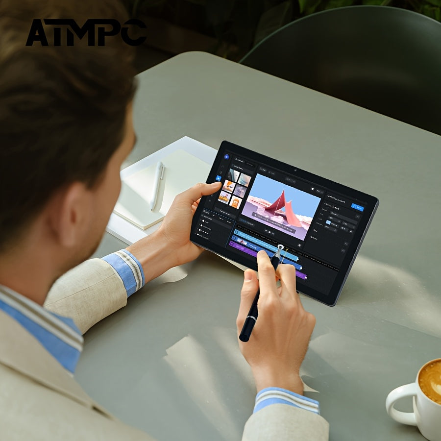 Tablet 10.1 Inch Android 14 OS Pad, 2in 1 Pad with Keyboard, Mouse, Case, Stylus without wireless function, 128GB ROM 12GB 4GB+8GB Expanded RAM, Dual Camera, Eight Core Processor, 1280 * 800 IPS High-definition Display Screen