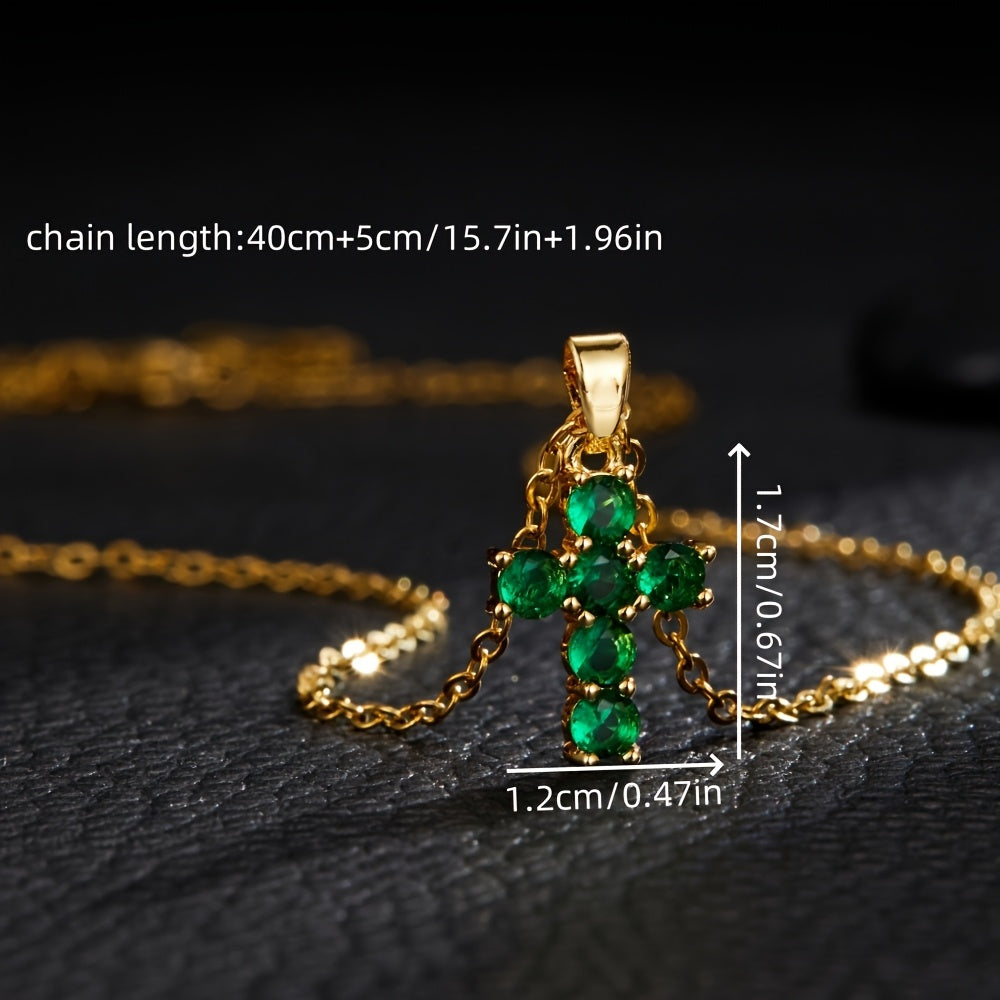 Golden-Tone Copper Cross Necklace