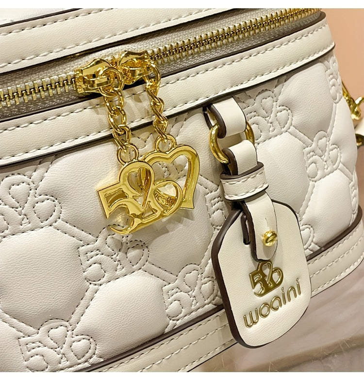 [Luxury Box Bag] High-End Retro Mini Box Bag | Light Luxury Niche, Women's Cross-Body Bag, Zipper Closure, Detachable Shoulder Strap, Valentine's Day Gift for Girlfriend, Perfect for Daily And Commuting Us