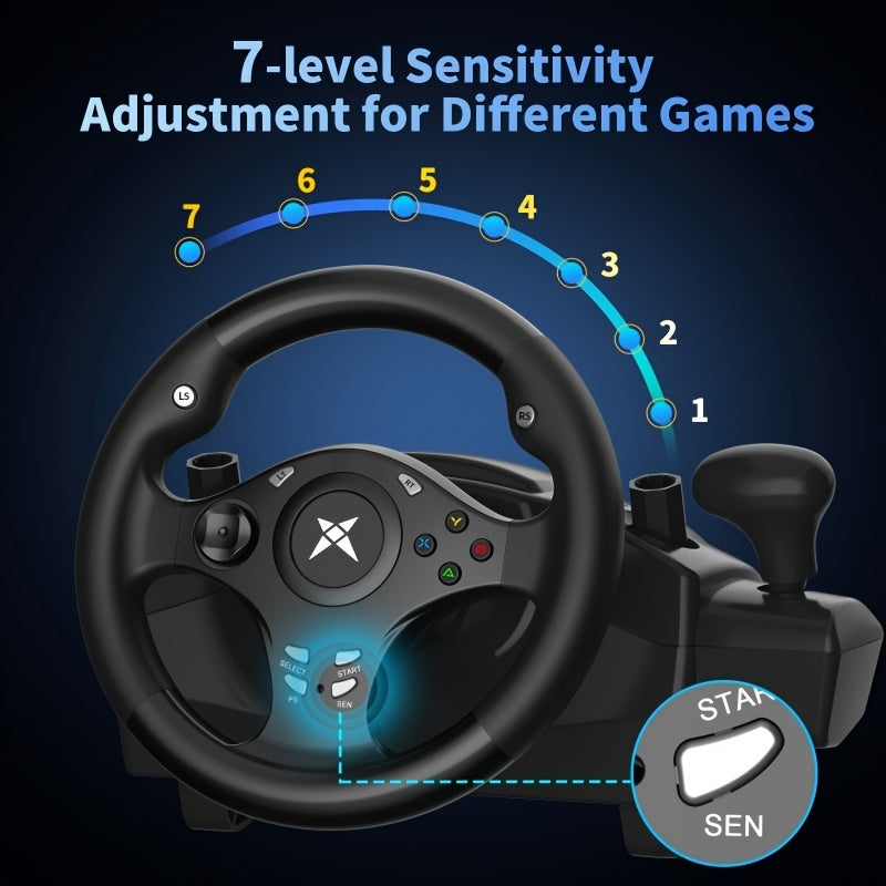 DOYO Gaming Steering Wheel with Pedal, 270° PC Racing Wheel with Vibration Feedback, Xbox Controller Compatible for PS4, Xbox X/S, Xbox One, PS3, Switch, Android, Realistic Racing Simulator