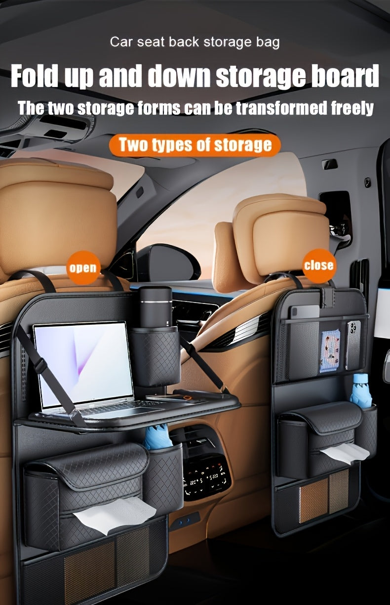 PU Leather Car Seat Back Organizer